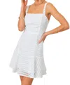 Baby Pink Jacquard Peplum Mini Dress In White In White