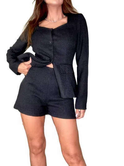 Baby Pink Landen Tailored Shorts In Black