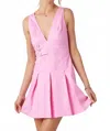 Baby Pink Leyla Sleeveless Skater Dress In Hot Pink In Pink