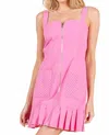 Baby Pink Pleated Detail Mini Dress In Pink In Multi