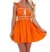 Baby Pink Sideline Sweetheart Mini Dress In Orange In Orange