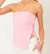 Baby Pink Strapless Pink Denim Tube Top