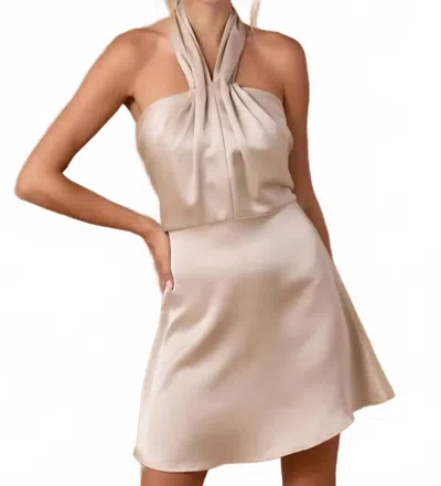 Baby Pink The Brandy Dress In Taupe In Neutral