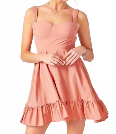 Baby Pink Tiered Mini Dress In Light Pink