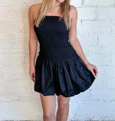 Baby Pink Tube Bubble Dress In Black
