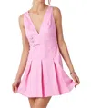 Baby Pink Leyla Sleeveless Skater Dress In Hot Pink In Pink