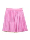 Baby Sara Kids' Girl's Pleated Faux Leather Skirt In Pink