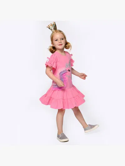Baby Sara Kids' Infant-l-toddler-l-little-girls-unicorn-fit-flare-dress In Pink