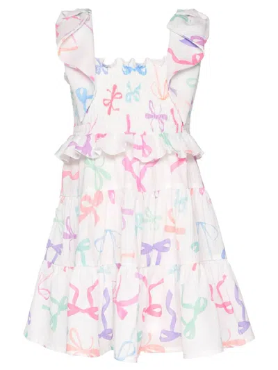 Baby Sara Kids' Bow Print Dress In Multi