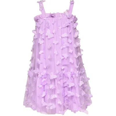 Baby Sara Kids' 3d Butterfly Appliqué Dress In Purple