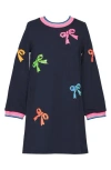 Baby Sara Kids' Bow Sequin Dress In Blue