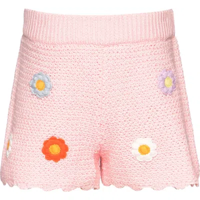 Baby Sara Kids' Embroidered Appliqué Open Stitch Shorts
