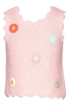 Shop Baby Sara Kids' Embroidered Appliqué Open Stitch Tank