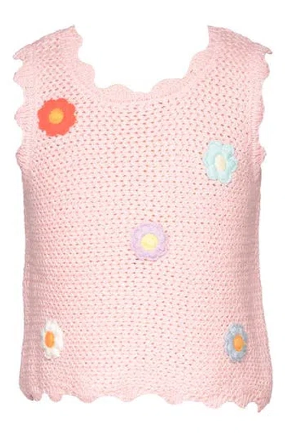 Baby Sara Kids' Embroidered Appliqué Open Stitch Tank
