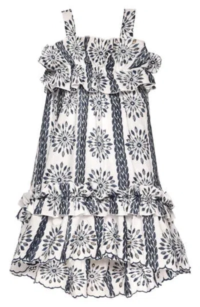 Baby Sara Kids' Eyelet Empire Dress In Multi