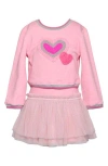 Baby Sara Kids' Heart Tutu Dress In Pink
