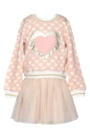 Baby Sara Kids' Heart Twofer Dress In Pink