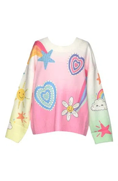 Baby Sara Kids' Icon Graphic Sweater In Pink