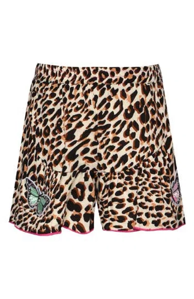 Baby Sara Kids' Leopard Print Shorts In Black/leopard Multi