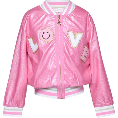 Baby Sara Kids' Love Appliqué Bomber Jacket