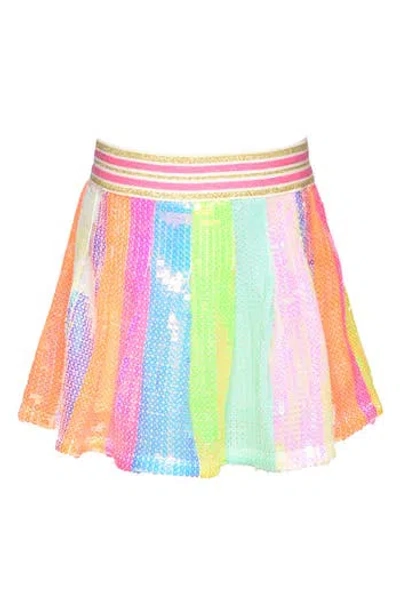 Baby Sara Kids' Pleated Sequin Skirt In Pink Multi