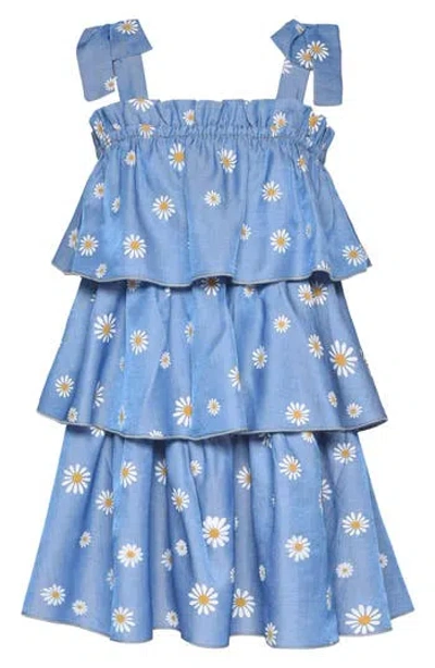 Baby Sara Kids' Tiered Daisy Print Dress In Multi