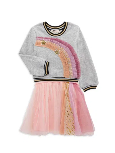 Baby Sara Kids' Little Girl's 2-piece Dress & Sweatshirt Set In Grey