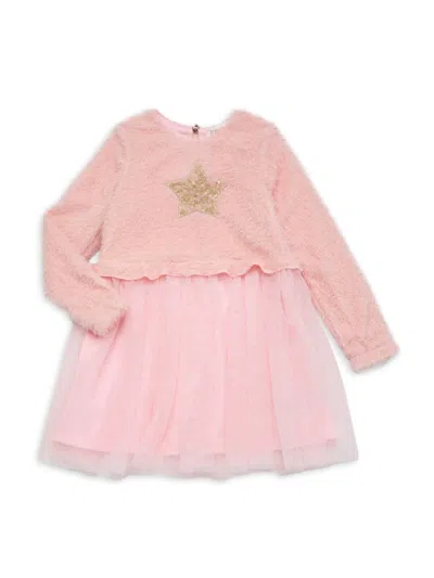 Baby Sara Babies' Little Girl's Sequin Trim Dress In Pink