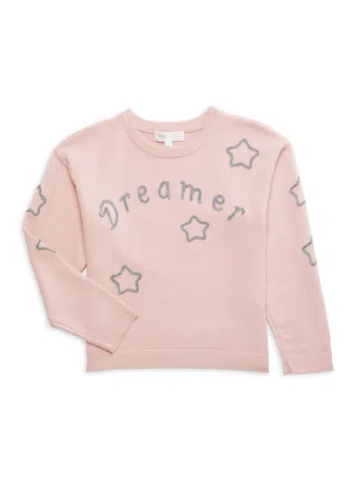 Baby Sara Kids' Little Girl's Star Dreamer Sweater In Dusty Pink
