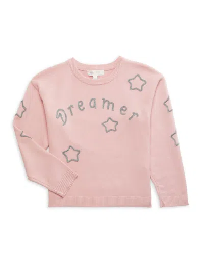 Baby Sara Babies' Little Girl's Star Dreamer Sweater In Dusty Pink