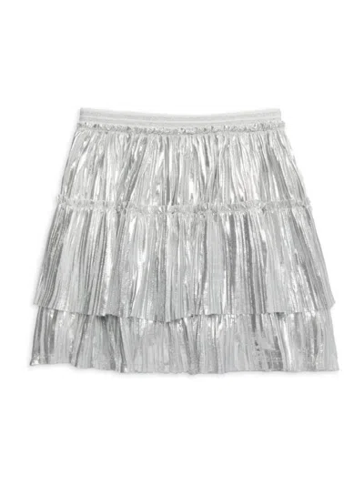Baby Sara Babies' Little Girl's Tiered Skirt In Silver