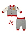 Baby Starters Baby Boys Varsity Jacket, Pants And Socks, 3-piece Set In Gray