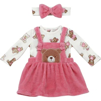 Baby Starters Bear Hugs Jumper, Bodysuit & Headband Set In Pink