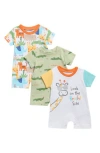 Baby Starters Bright Side 3-pack Assorted Rompers In Multi