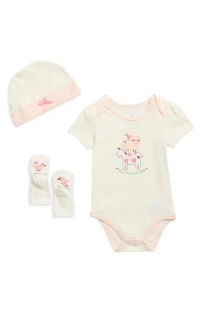 Baby Starters Cotton Blend Bodysuit, Cap & Socks Set In Neutral