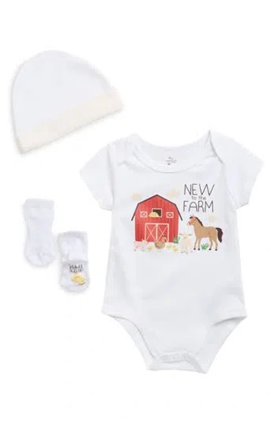 Baby Starters Farby Bodysuit, Socks & Hat Gift Set In White