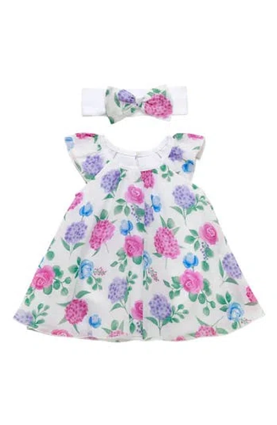 Baby Starters Floral Chiffon Dress & Headband Set