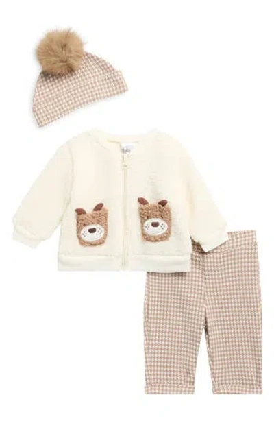 Baby Starters Kids' 3-piece Puppy Jacket, Pants & Hat Set In Brown