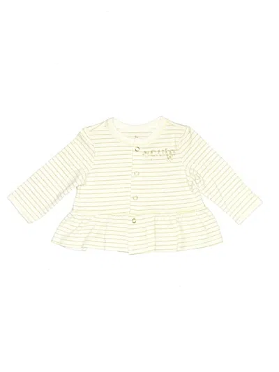 Baby Starters Babies' Long Sleeve Top Yellow Ruffles Neckline Tops In Neutral
