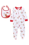 Baby Starters My First Christmas Bib & Footie Set In White