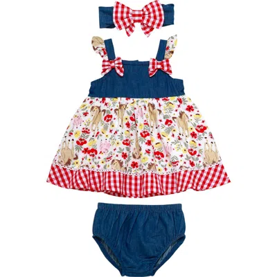 Baby Starters Ruffle Dress, Bloomers And Headband Set