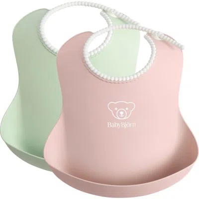 Babybjorn Babybjörn Set Of 2 Silicone Bibs In Green