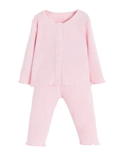 Babycottons Kids'  2pc Jacket & Pant Set In Pink