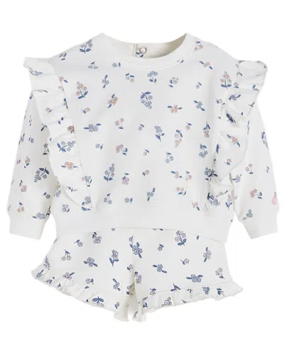 Babycottons Kids'  2pc Printed Sweatshirt & Jogger In White