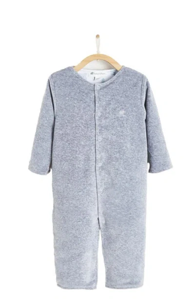 Babycottons Archie Plush Coverall In Grey