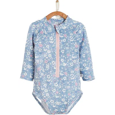 Babycottons Beach 1- Piece Rashguard In Cosmos Blue