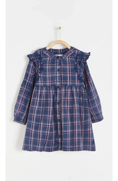 Babycottons Beli Flannel Ruffle Shirt Dress Berlin For Infant In Blue