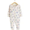 Babycottons Berrypop Zip Footless Pajama In Blue
