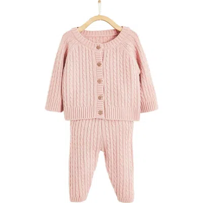 Babycottons Blake Sweater Set In Pink