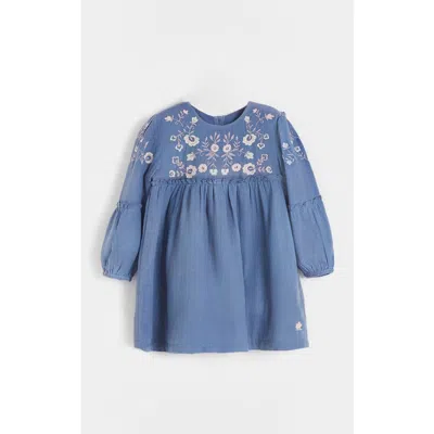 Babycottons Blanc Dress For Little Kid & Big Kid In Blue